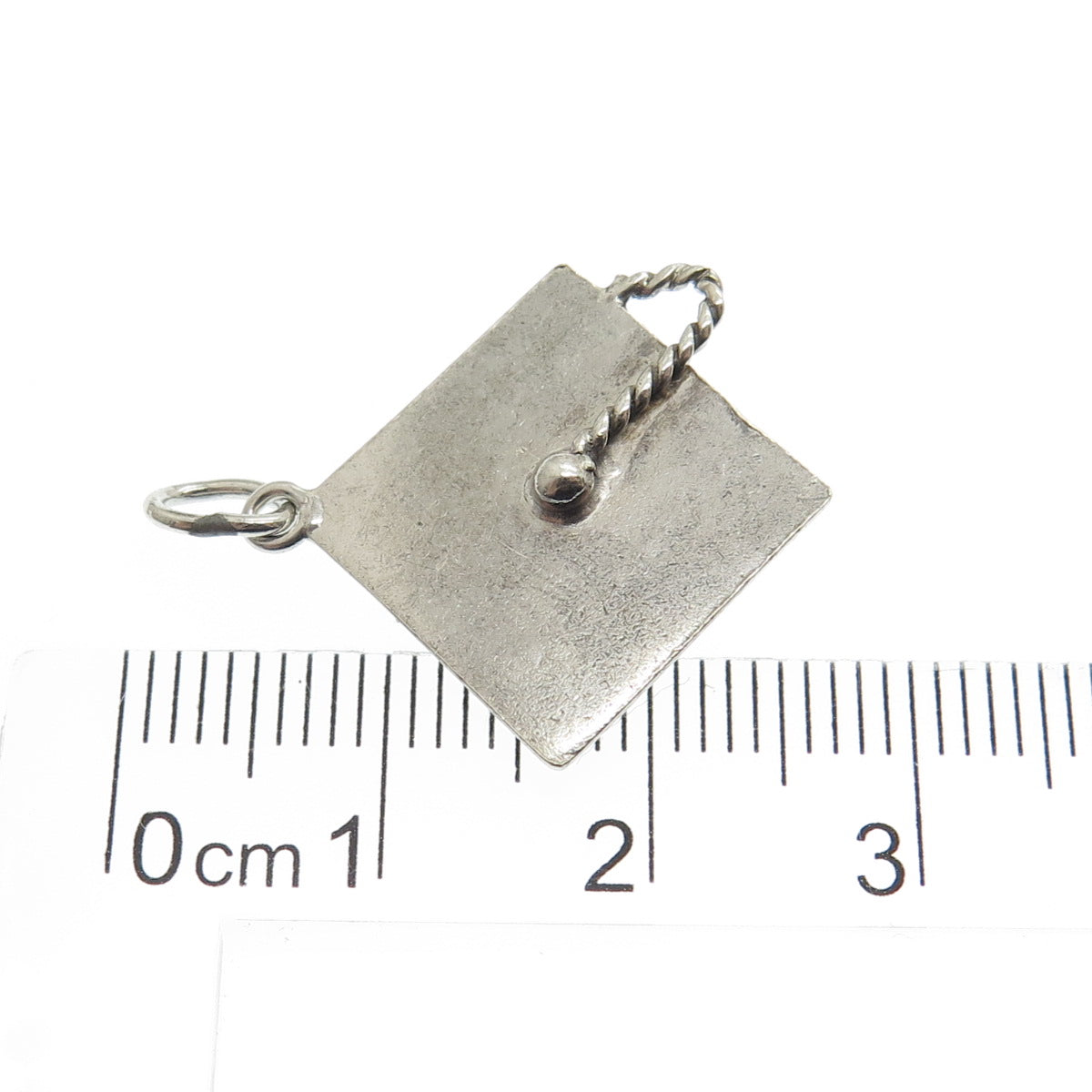 925 Sterling Silver Vintage Graduation Cap Charm Pendant