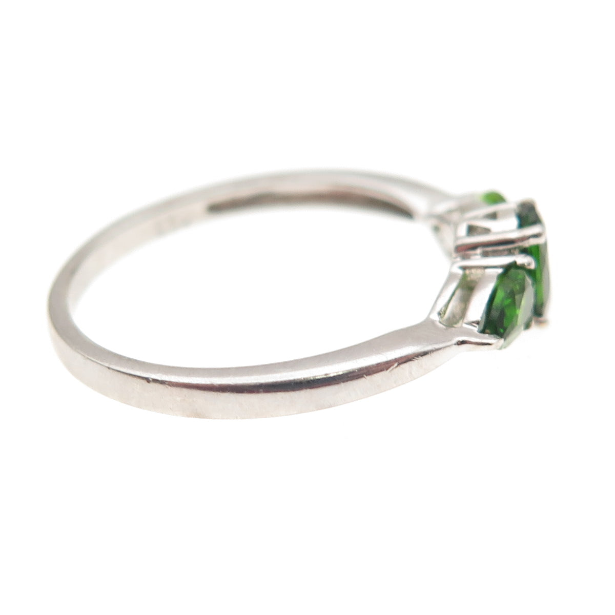 Chuck Clemency Sterling Silver Real Oval & Pear-Cut Chrome Diopside Ring Size 8