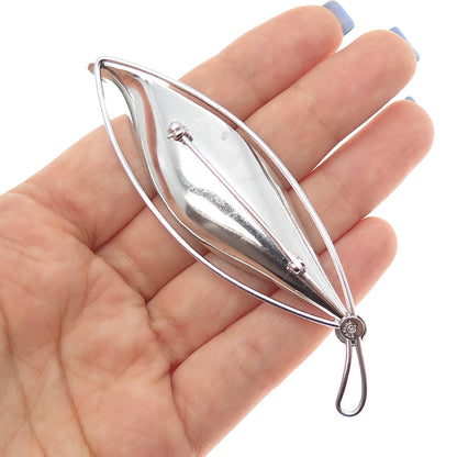 Curtis Curtman 925 Sterling Silver Antique Art Deco Floral Leaf Pin Brooch