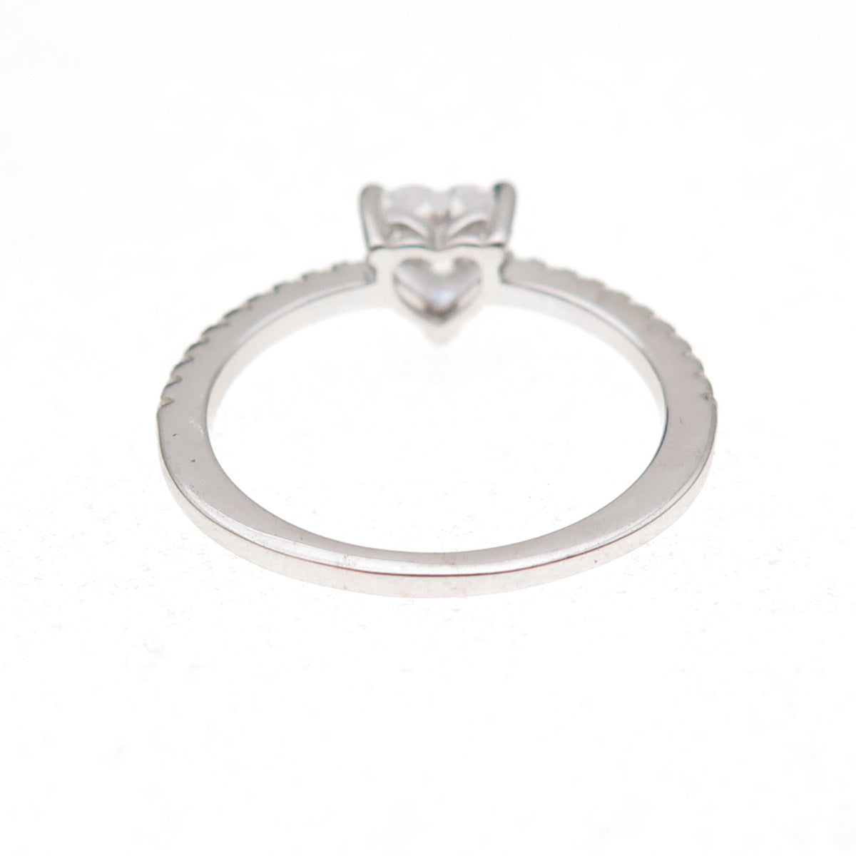 925 Sterling Silver Heart & Round-Cut C Z Promise Ring Size 6