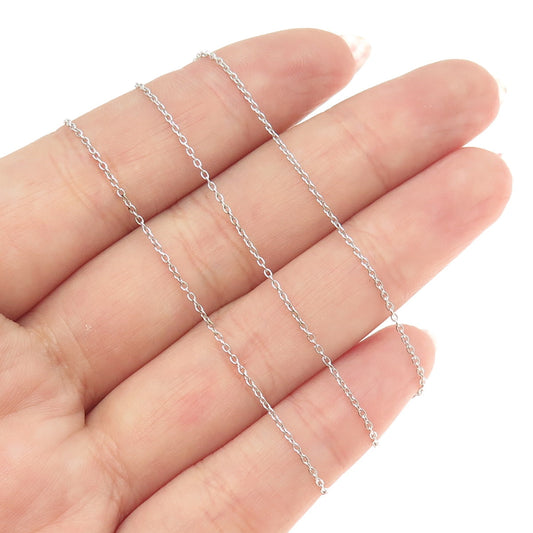 925 Sterling Silver Adjustable Cable Chain Necklace 18-20"