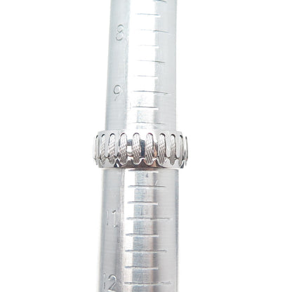 NEOS 925 Sterling Silver Textured Sewing Stitches Band Ring Size 10.25
