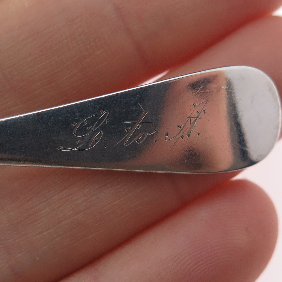 WALLACE 925 Sterling Silver Art Deco Monogram Coffee Spoon