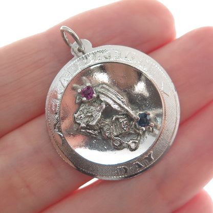 ART'S ELEGANCE 925 Sterling Silver Antique Rhinestone Graduation Day Pendant