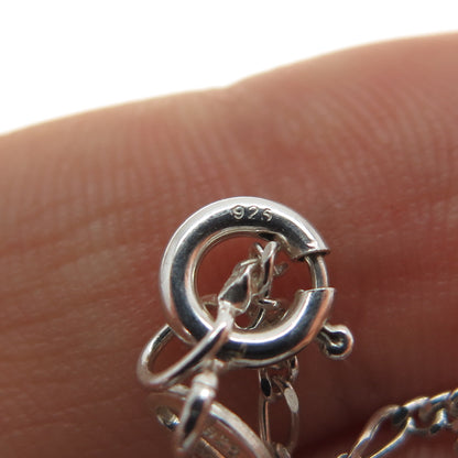 925 Sterling Silver Vintage Italy Figaro Chain Necklace 20"