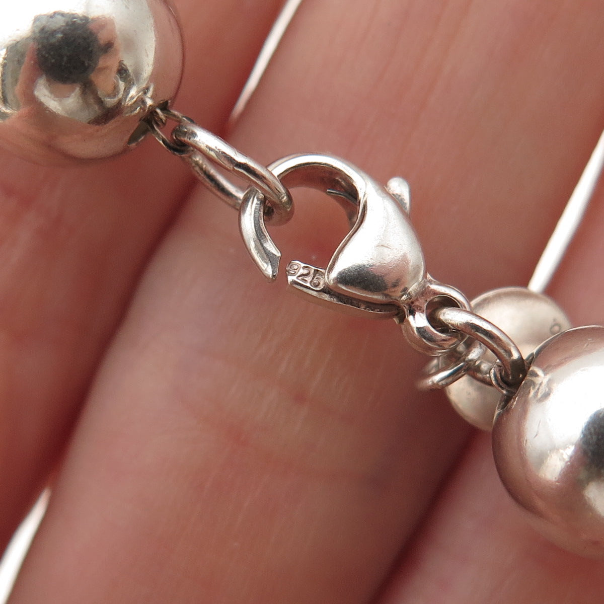 Tiffany & Co 925 Sterling Silver Vintage HardWear Ball Beaded Link Bracelet 6.5"