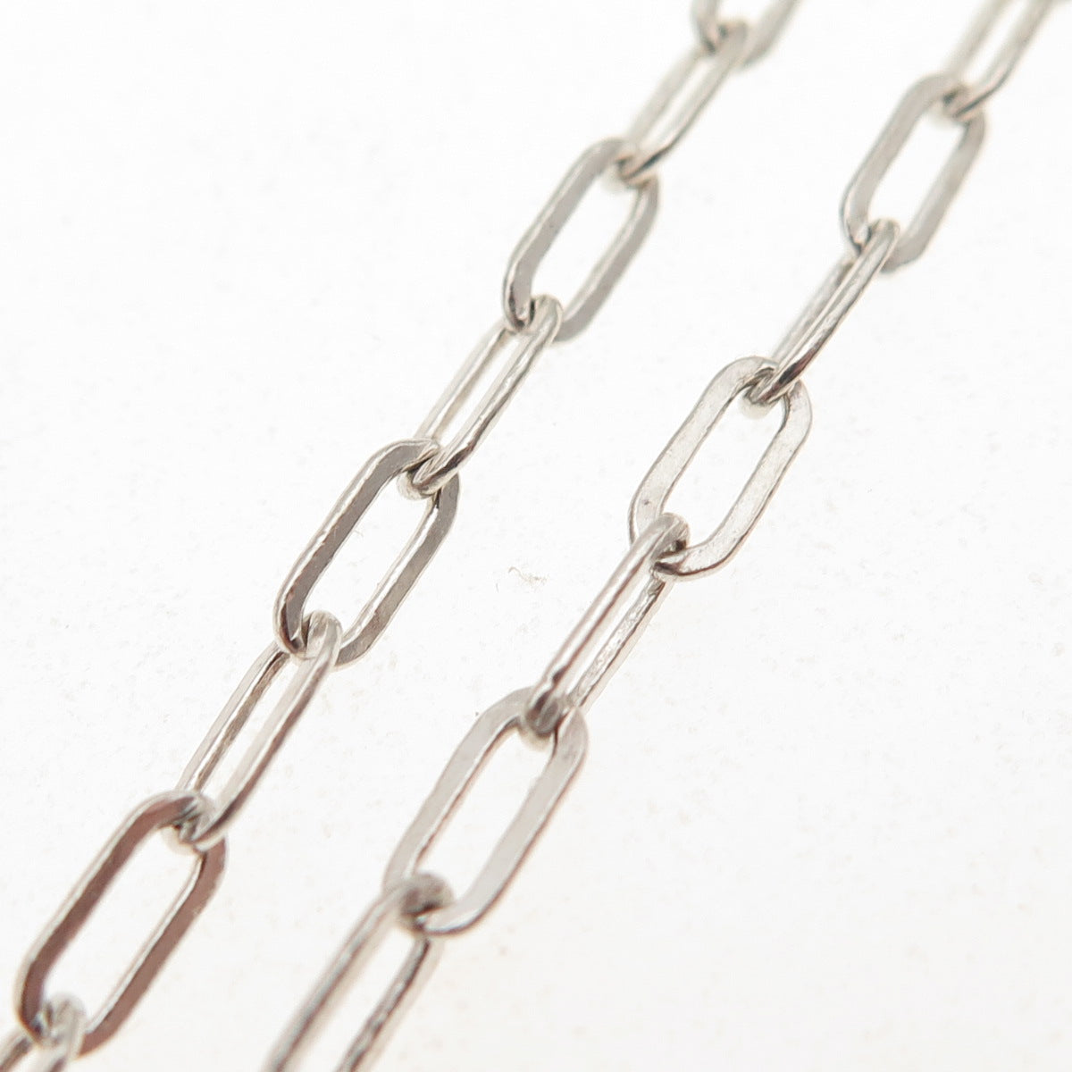 925 Sterling Silver Vintage Oval Paperclip Chain Necklace 18"