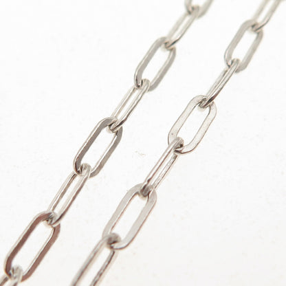 925 Sterling Silver Vintage Oval Paperclip Chain Necklace 18"