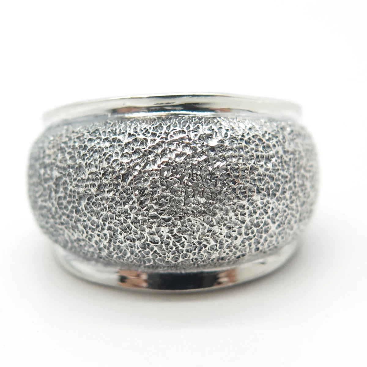 925 Sterling Silver Vintage Textured Ring Size 7