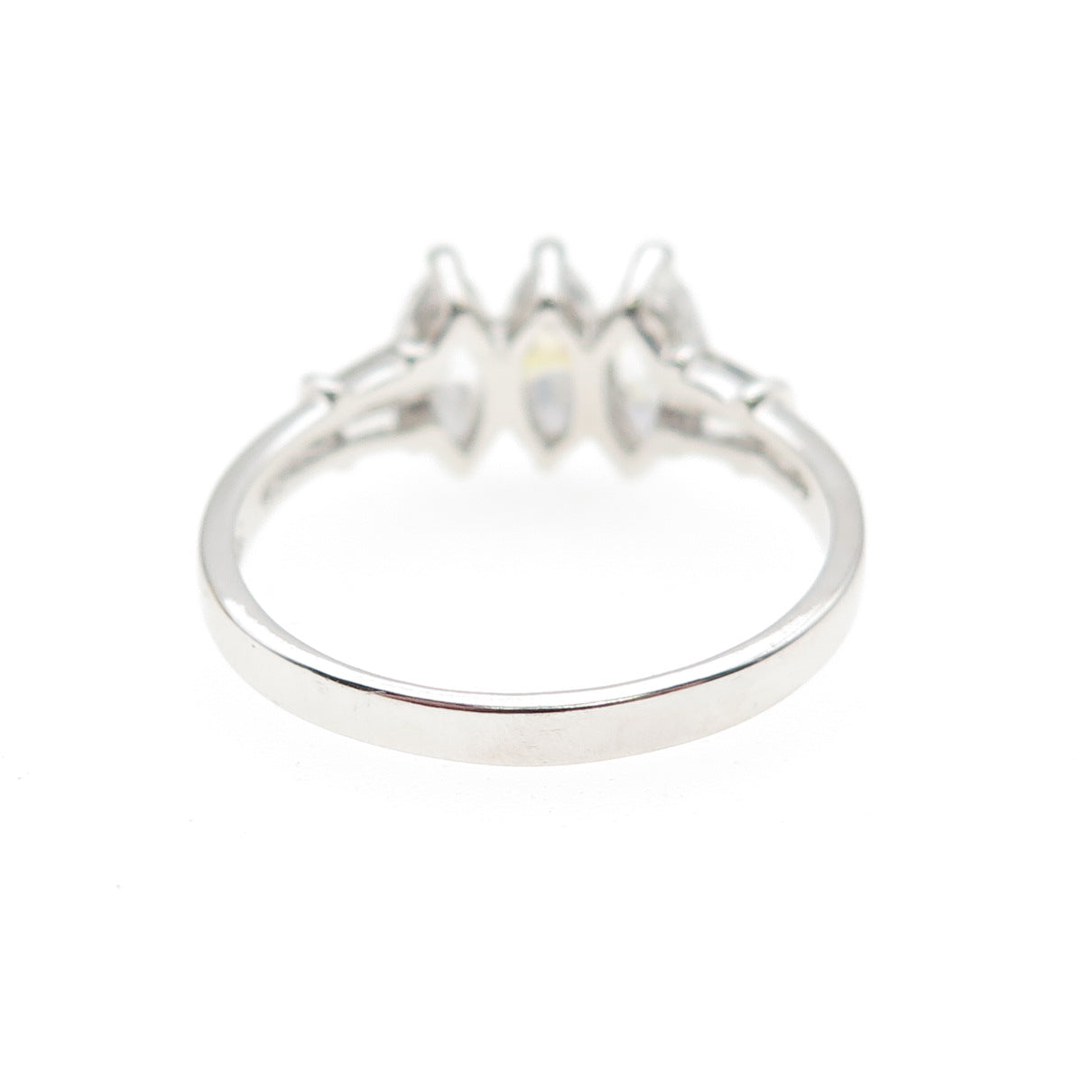 925 Sterling Marquise & Tapered Baguette-Cut C Z Engagement Ring Size 9.25