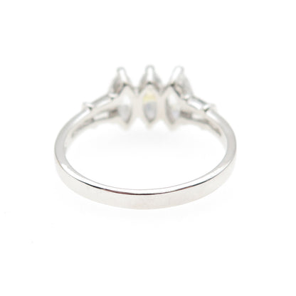 925 Sterling Marquise & Tapered Baguette-Cut C Z Engagement Ring Size 9.25