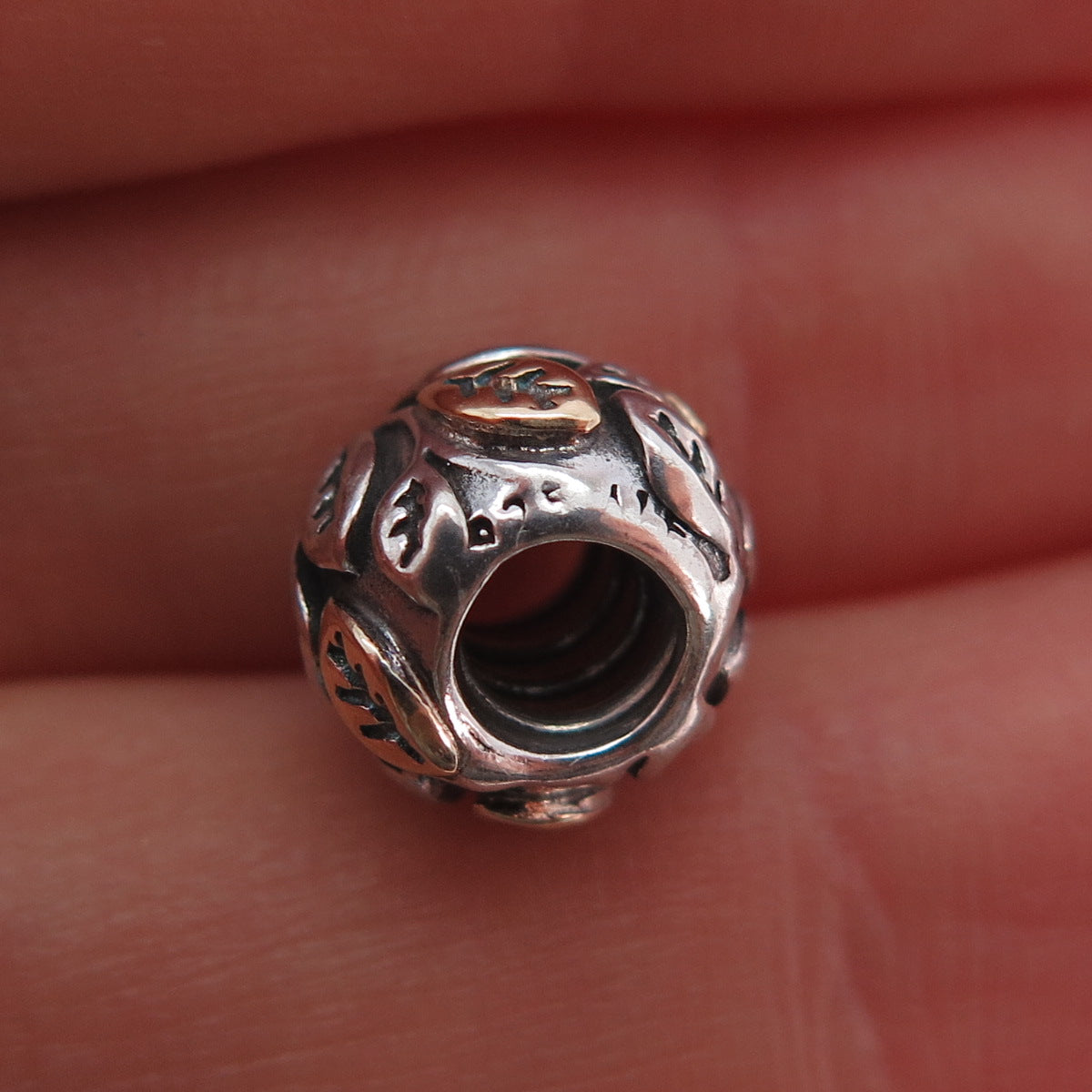 PANDORA 925 Sterling Silver & Gold Tree of Life Slide Bead Charm