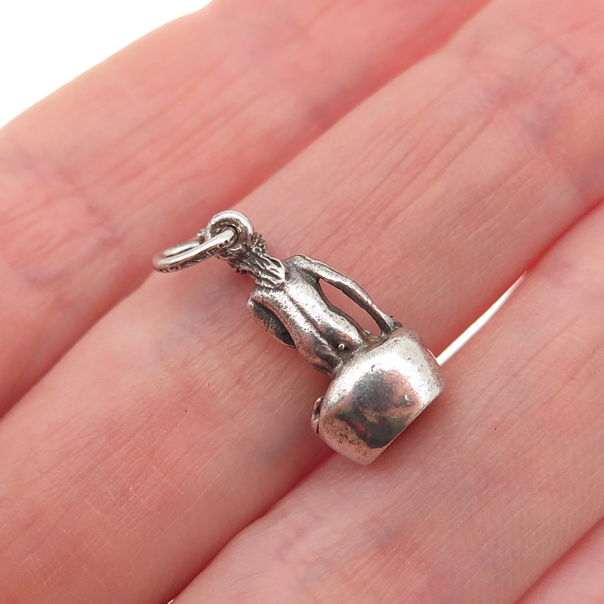 BERNARD HERTZ Sterling Silver Vintage Denmark Mermaid 3D Mini Charm Pendant