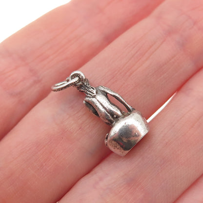 BERNARD HERTZ Sterling Silver Vintage Denmark Mermaid 3D Mini Charm Pendant