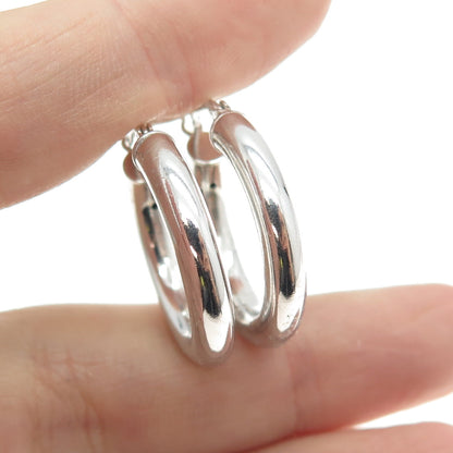 925 Sterling Silver Tube Hoop Earrings