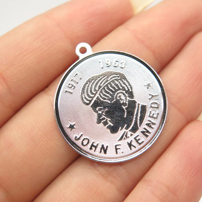 925 Sterling Silver Vintage Elco "John F. Kennedy" Charm Pendant