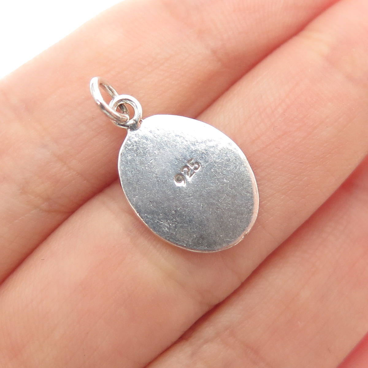 925 Sterling Silver Vintage Enamel Cartoon Character Toddler Minimalist Pendant