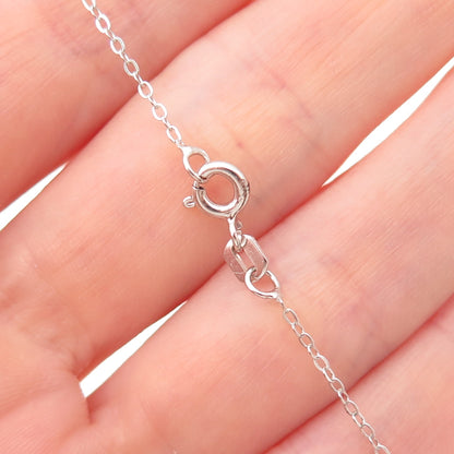 Chuck Clemency 925 Sterling Silver Real Tanzanite Cable Chain Necklace 20"