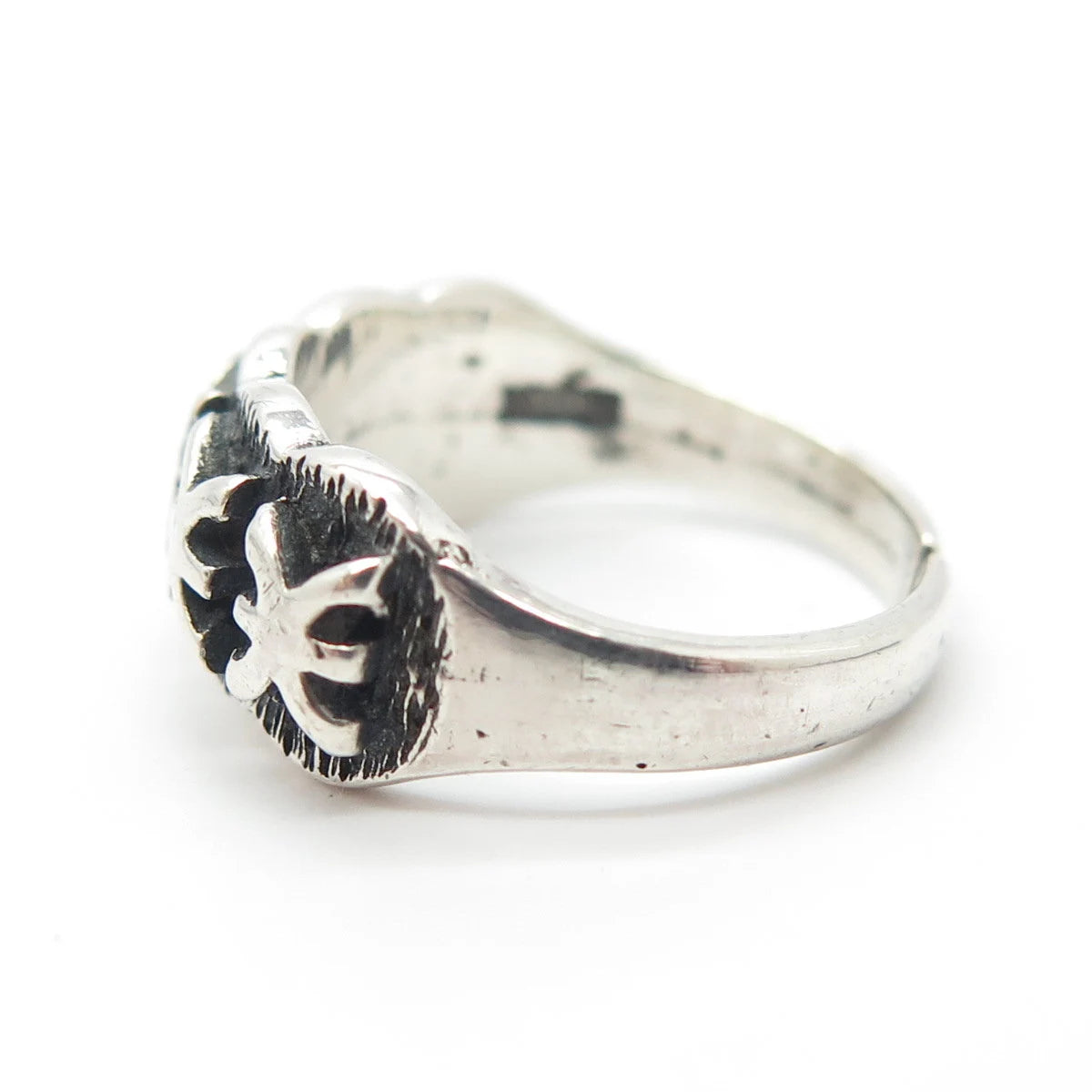 925 Sterling Silver Vintage Chinese Character Adjustable Ring Size 5.75
