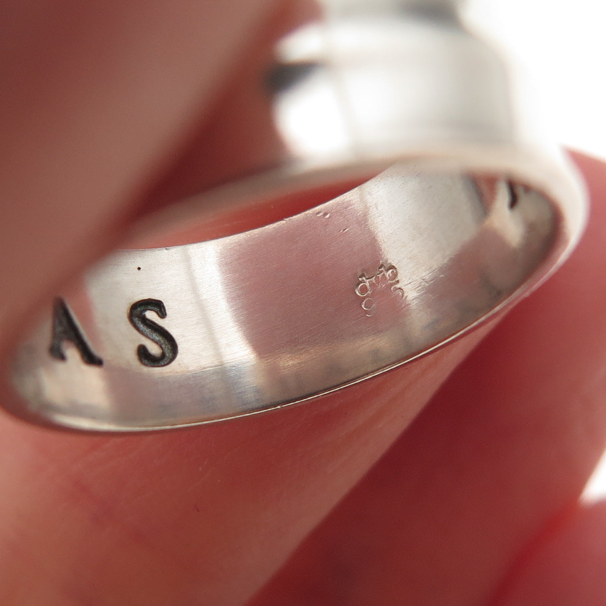 Laurel Elliot 925 Sterling Silver Vintage Aequalitas Band Ring Size 7
