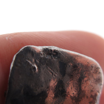 925 Sterling Silver Vintage Real Tiger Eye Modernist Oxidized Pin Brooch Pendant