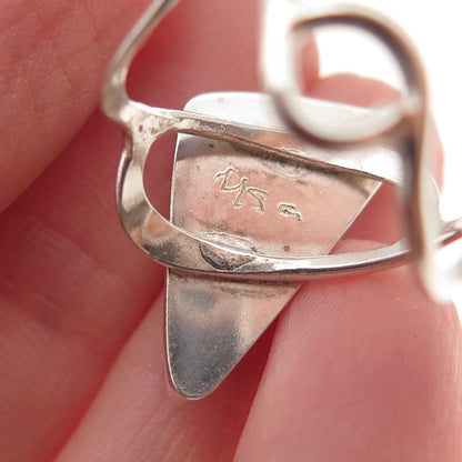 Old Pawn 925 Sterling Silver Vintage Southwestern Agate Tribal Ring Size 6.75