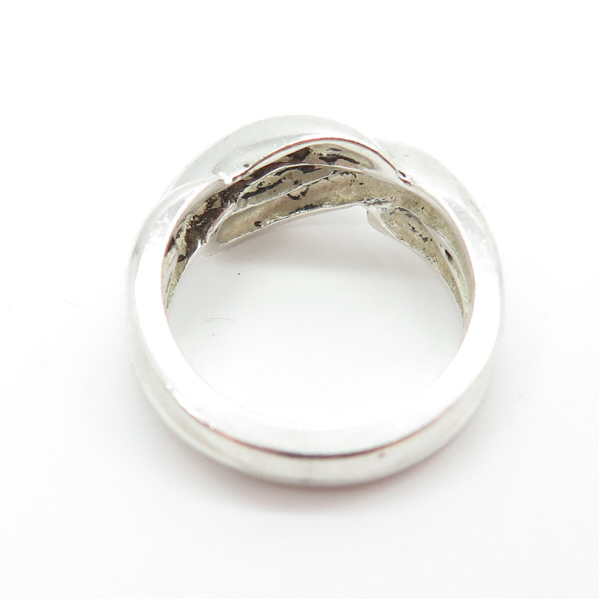 925 Sterling Silver Vintage Ribbed Ring Size 6.25