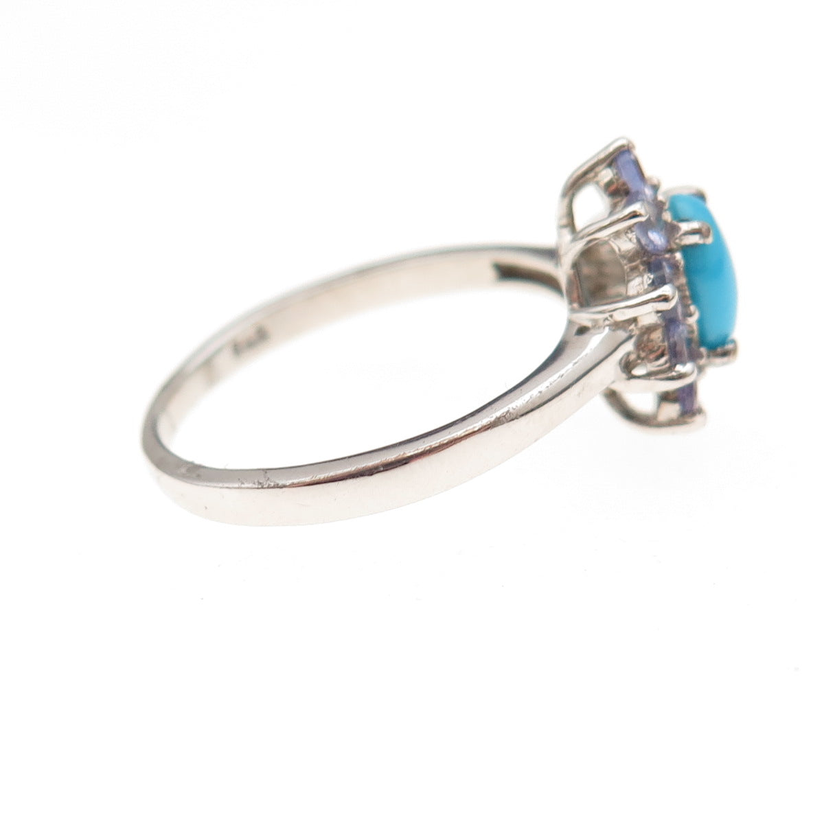 Chuck Clemency 925 Sterling Real Sleeping Beauty Turquoise Tanzanite Ring Size 8