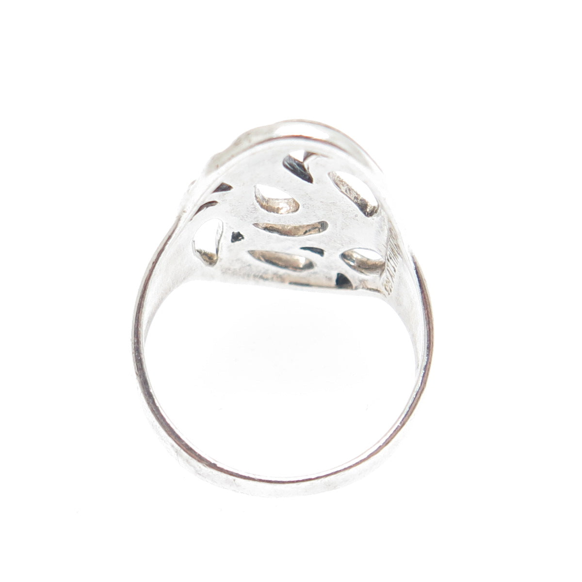 925 Sterling Silver Vintage Modernist Teardrop Oxidized Ring Size 7
