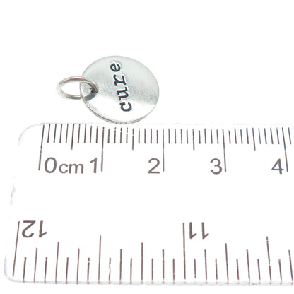 BARONI 925 Sterling Silver Vintage Cure Minimalist Round Charm Pendant