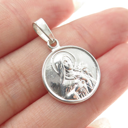 925 Sterling Silver St. Therese of Lisieux Religious Pendant