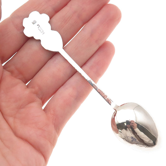 925 Sterling Silver Antique Chinese Fortune & Longevity Bamboo Coffee Spoon