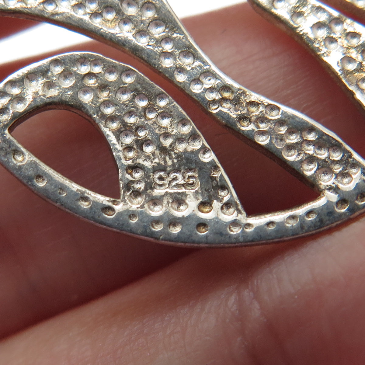 925 Sterling Silver Vintage Zebra Print Round Slide Pendant