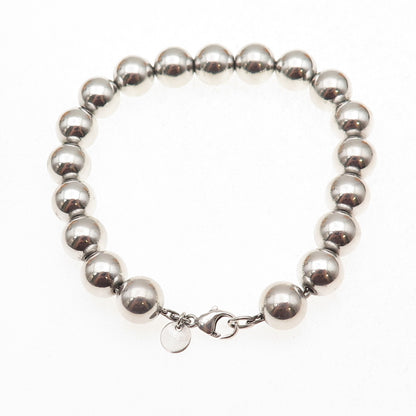 Tiffany & Co. 925 Sterling Silver Vintage HardWear Ball Beaded Bracelet 7.25"