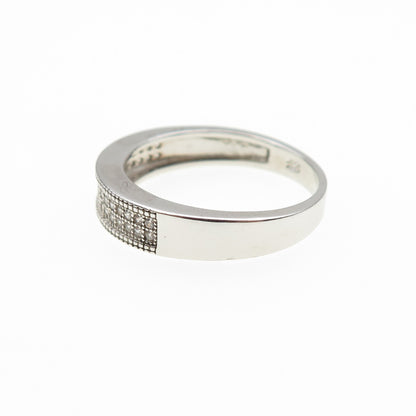 925 Sterling Silver Round-Cut C Z Half Eternity Band Ring Size 9.25