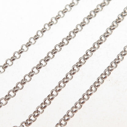 925 Sterling Silver Italy Rolo Chain Necklace 18"