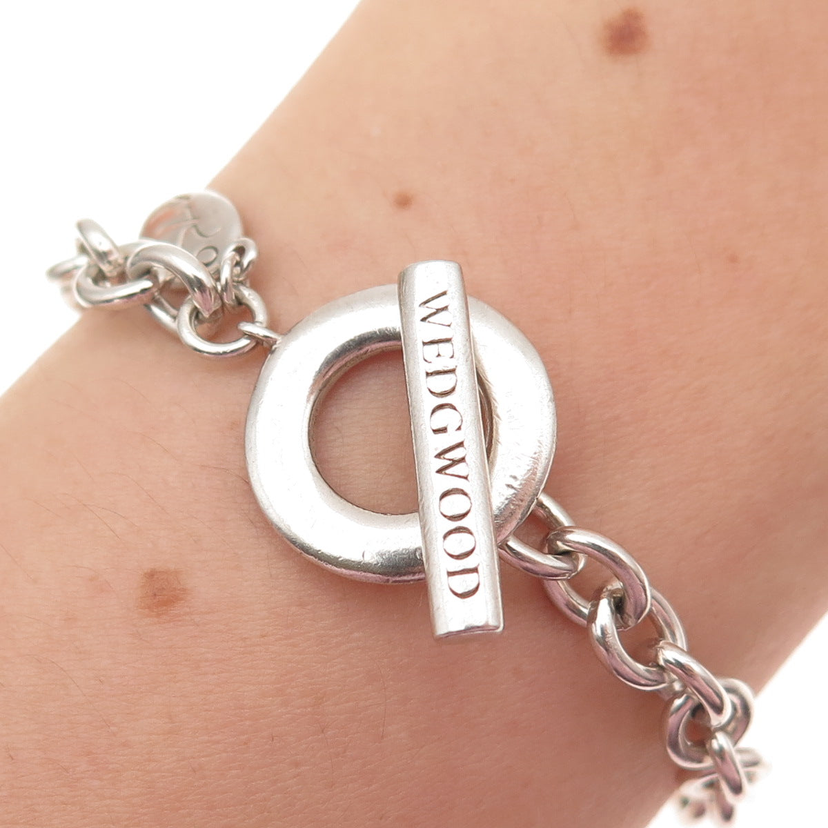 Wedgwood 925 Sterling Silver Vintage Cable Link Bracelet 6.75"