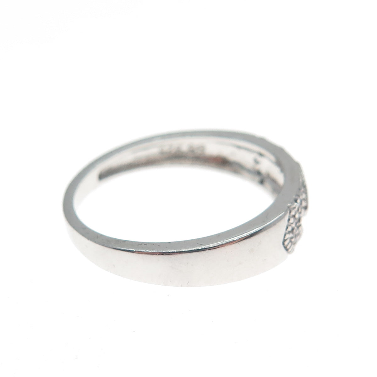 925 Sterling Silver Round-Cut C Z Sparkle Band Ring Size 7.25