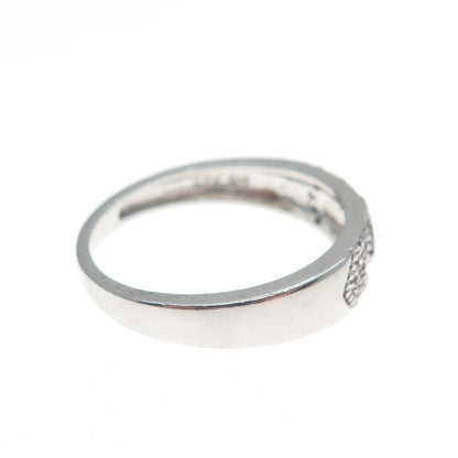 925 Sterling Silver Round-Cut C Z Sparkle Band Ring Size 7.25