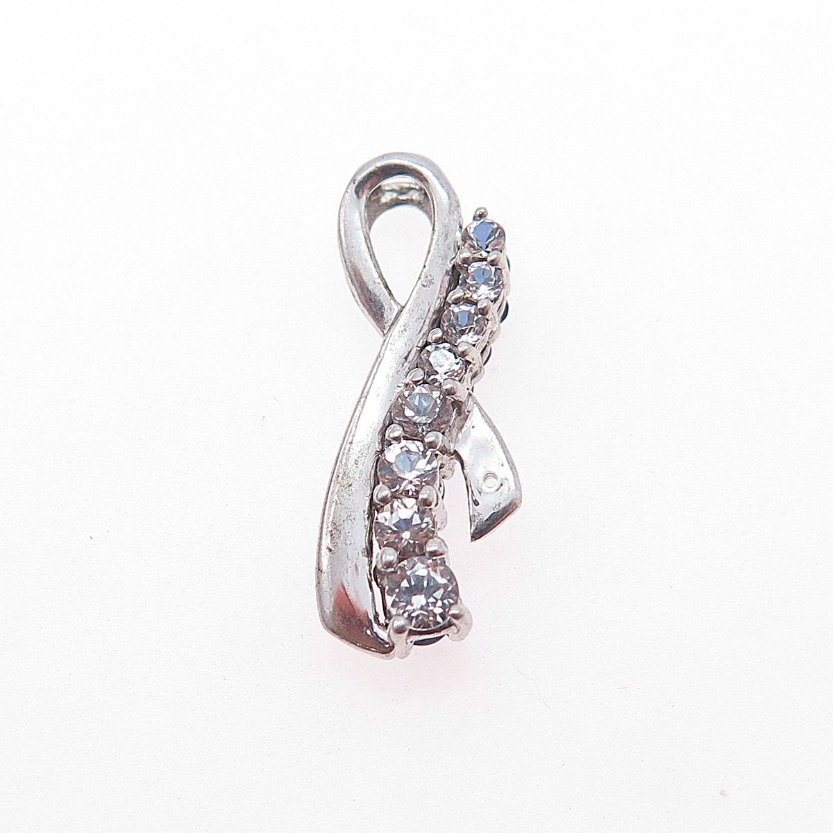 925 Sterling Real Topaz & Lab-Created Sapphire Dual Sided Ribbon Slide Pendant