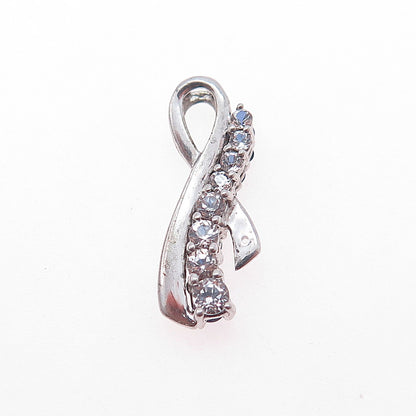 925 Sterling Real Topaz & Lab-Created Sapphire Dual Sided Ribbon Slide Pendant