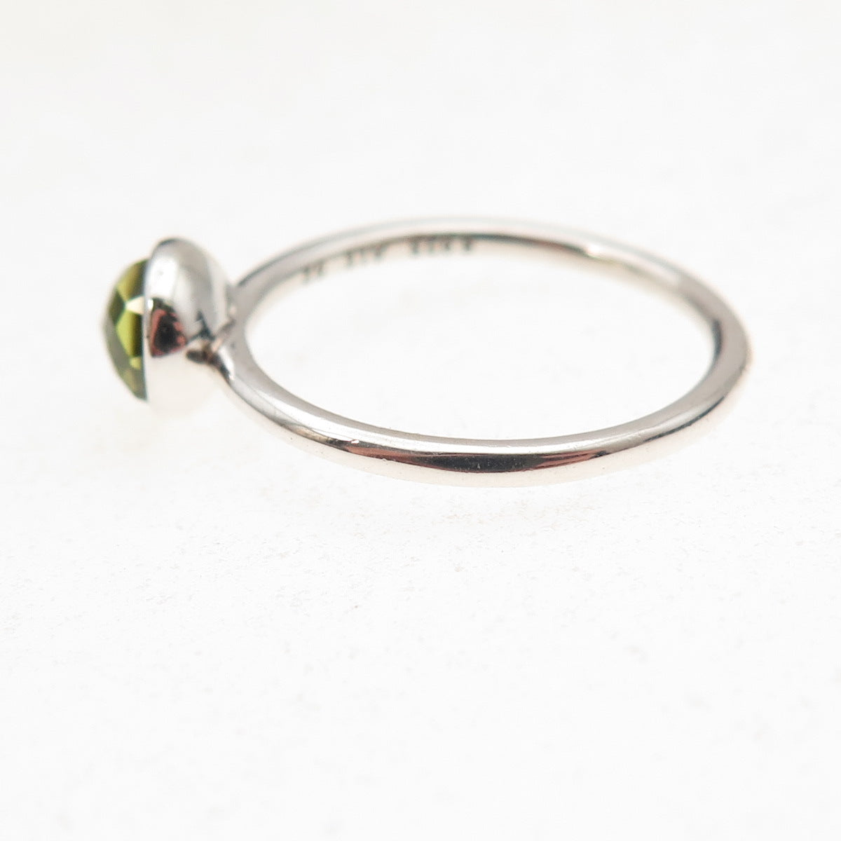 Pandora 925 Sterling Silver Real Peridot August Birthday Blooms Ring Size 6