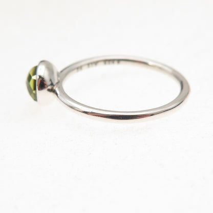 Pandora 925 Sterling Silver Real Peridot August Birthday Blooms Ring Size 6