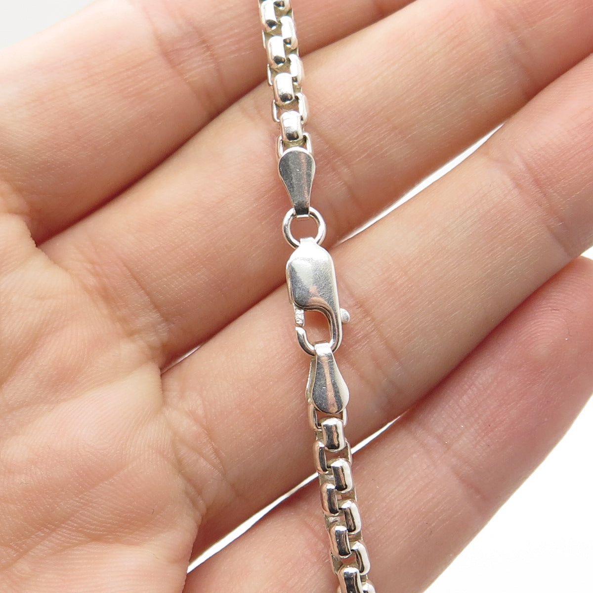 925 Sterling Silver Box Chain Necklace 16"