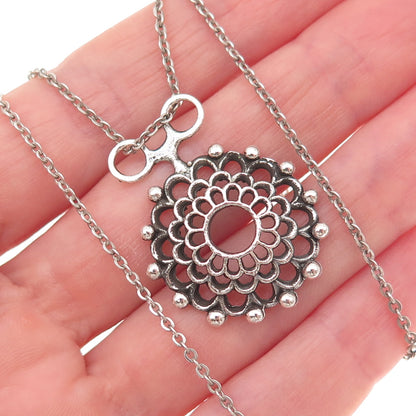 Martti Viikinniemi 830H Silver Vintage Finland Modernist Floral Necklace 16"