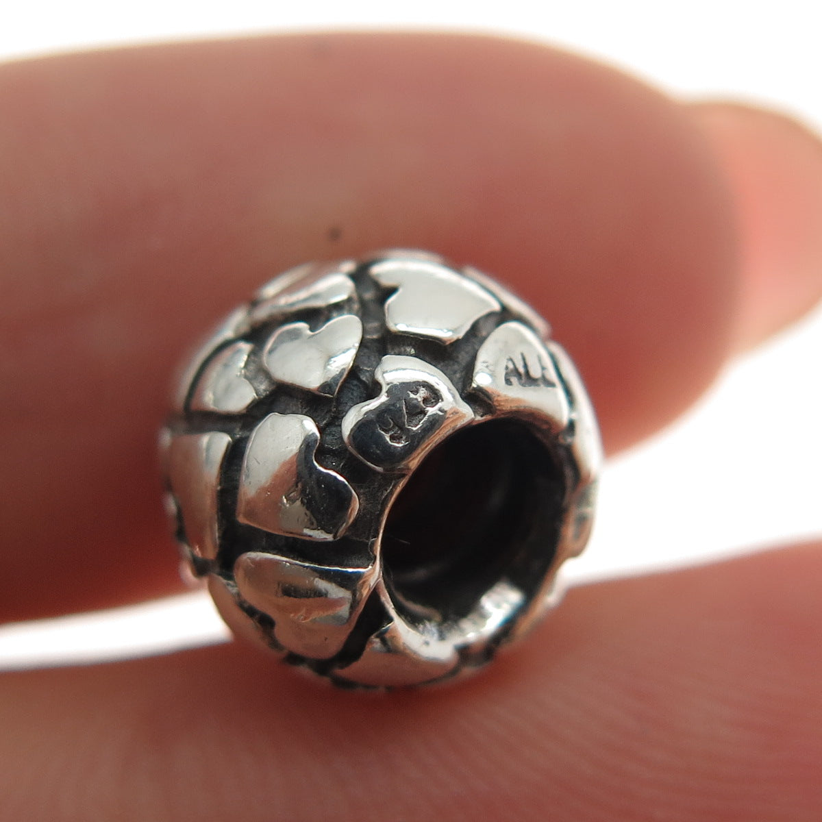 PANDORA 925 Sterling Silver Lots of Love Slide Bead Charm