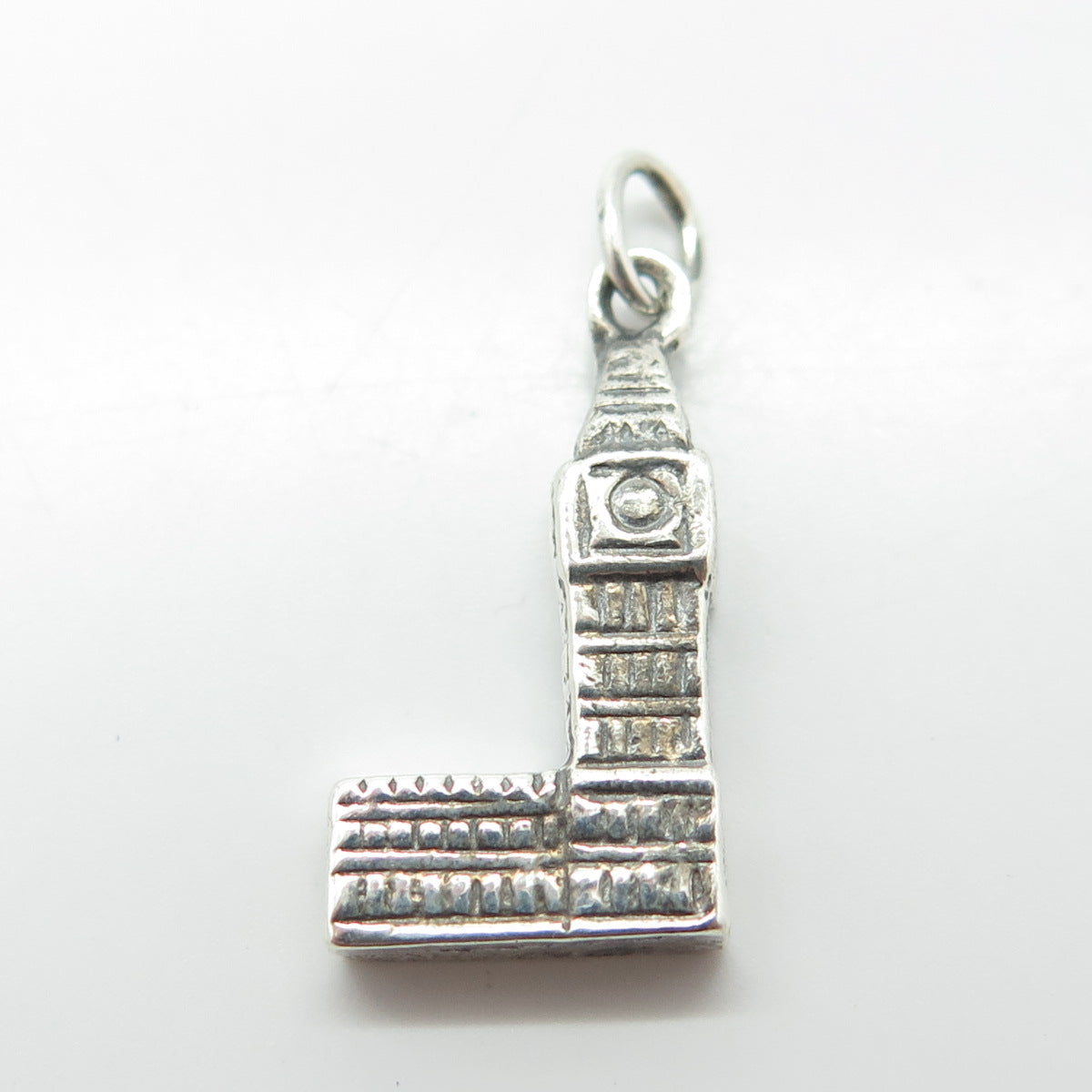 925 Sterling Silver Vintage Big Ben Tower Charm Pendant