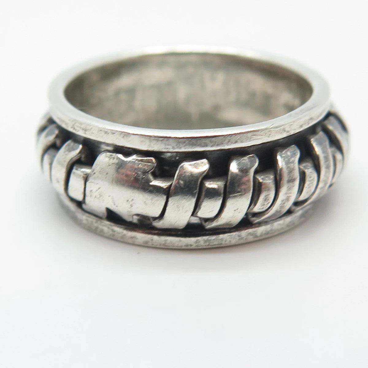 925 Sterling Silver Vintage Rotating Band Ring Size 7.75