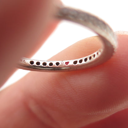 Silvio Hidalgo 925 Sterling Silver Round-Cut Pink C Z Eternity Band Ring Size 5