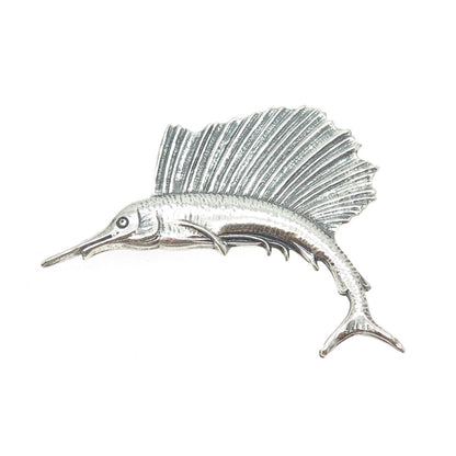 925 Sterling Silver Antique Art Deco Swordfish Pin Brooch